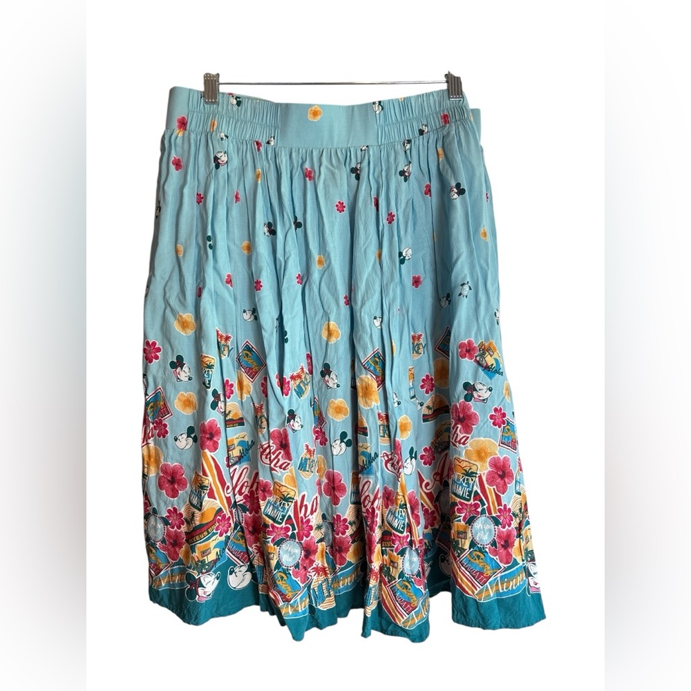 Disney Her Universe Aloha Mickey Minnie Hawaii Print Skirt Size 1 XL - Picture 2 of 6